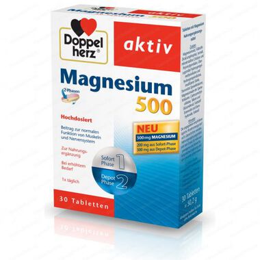 Doppelherz Aktiv Magnesium 500 / Допелхерц Актив Магнезий 500 x30 депо таблетки - Queisser Pharma