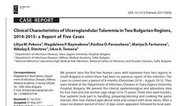 Clinical Characteristics of Ulceroglandular Tularemia in Two Bulgarian Regions, 2014-2015: A Report of Five Cases