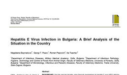 Hepatitis E Virus Infection in Bulgaria: A Brief Analysis of the Situation in the Country