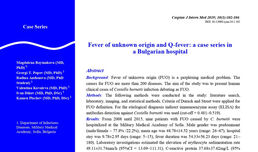 Fever of Unknown Origin and Q-fever: A Case Series in a Bulgarian Hospital