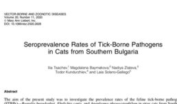 Seroprevalence Rates of Tick-Borne Pathogens in Cats from Southern Bulgaria
