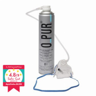 O_PUR Sauerstoff Dose inkl. Maske + Schlauch 8l