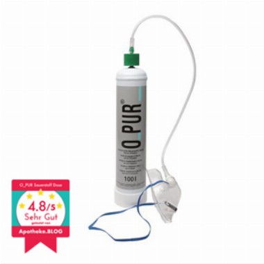 O_PUR Sauerstoff Einweg Stahlflasche mit Dauerventil + Maske 100l