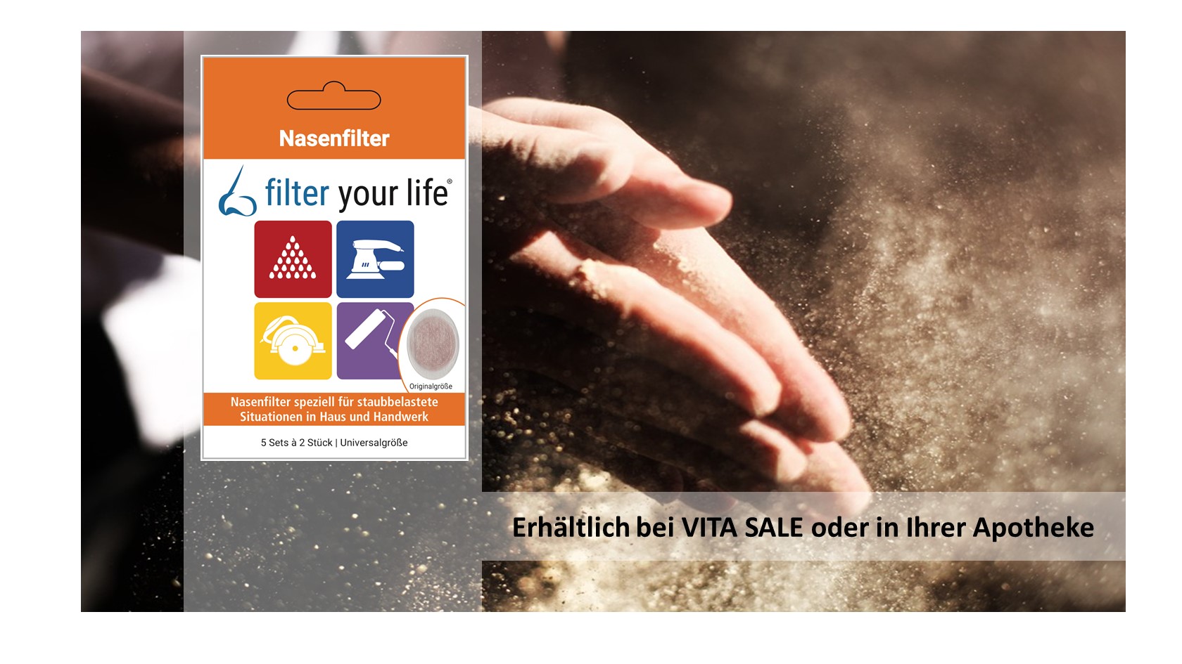 filter your life – Nasenfilter für Handwerker gegen Staub in der Nase