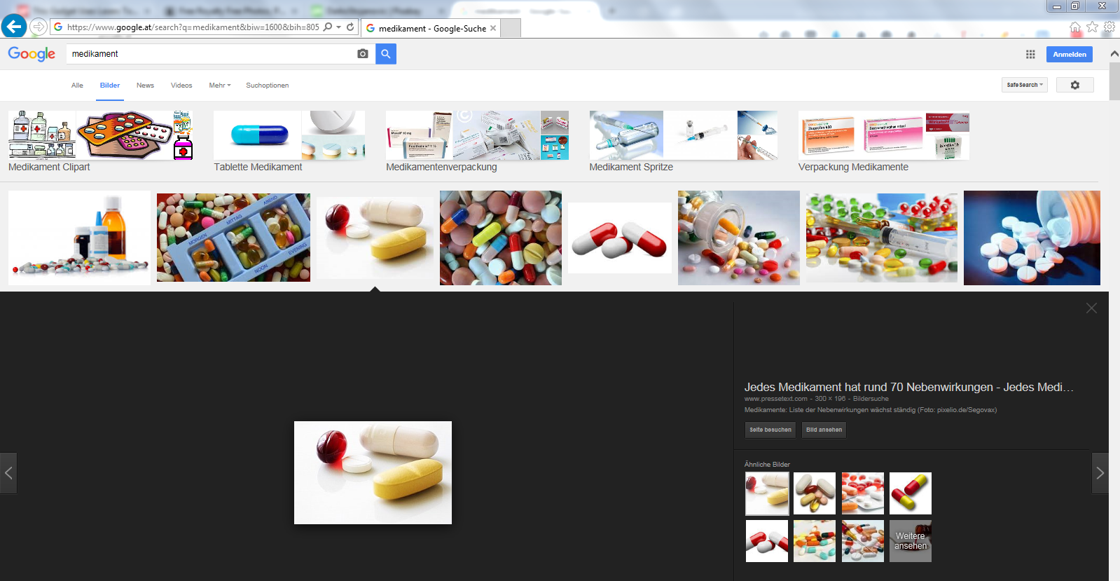 Screenshot von Google