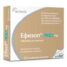 Ефизол® 0,25 mg/30 mg таблетки за смучене