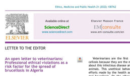 An Open Letter to Veterinarians: Professional Ethical Violations as a Risk Factor for the Spread of Brucellosis in Algeria