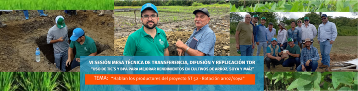 Hablaron los productores del proyecto ST 52 - Rotación arroz/soya en la 6ta. Sesión de la Mesa Técnica de Transferencia, Difusión y Replicación TDR convocada por la ONUDI