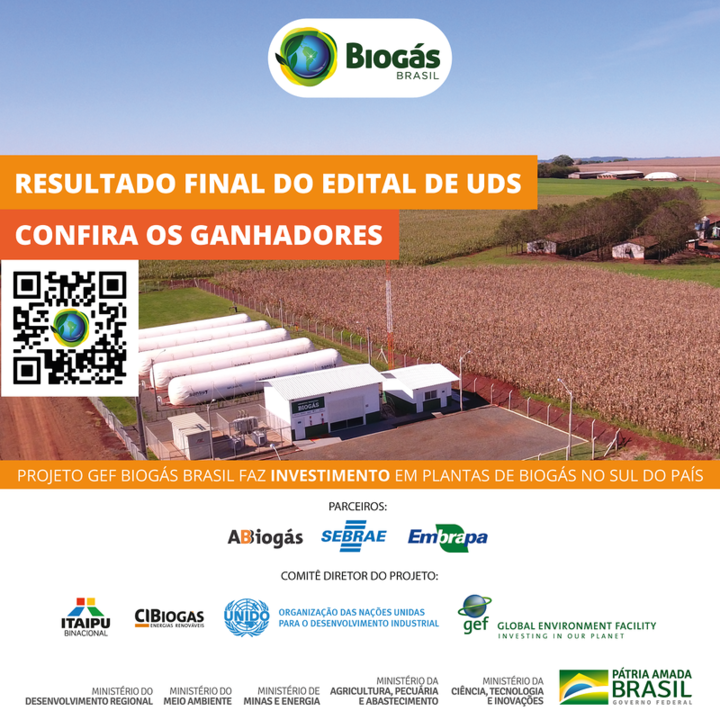 GEF Biogás Brasil anuncia plantas de biogás ganhadoras de edital para investimento em infraestrutura