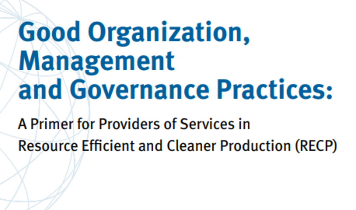 Buenas prácticas de organización, gestión y gobernanza: Una publicación para los proveedores de servicios de producción más limpia y eficiente en el uso de los recursos