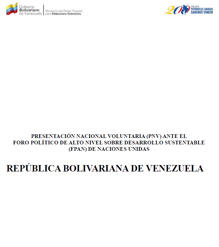 Primer Informe Voluntario Nacional - Venezuela 2016