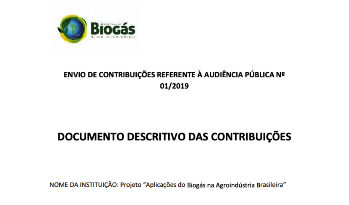 Aplicaciones de biogás para la agroindustria brasileña - Revisión de la ANEEL para la Norma 482/2012