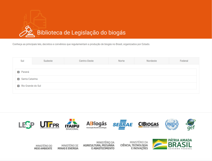 Biblioteca de legislación sobre biogás